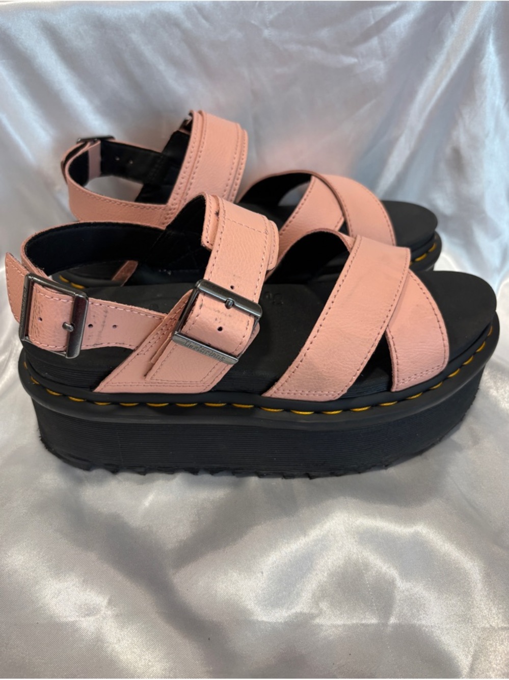 VOSS II ATHENA LEATHER STRAP PLATFORM SANDALS